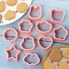 10Pcs Plastic Cartoon Pattern Cookie Cutter Biscuit Molds Cookie Decorating Tool
