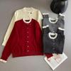 Winter Forest Style Lace Trim Knit Cardigan with 3D Flowers for Women