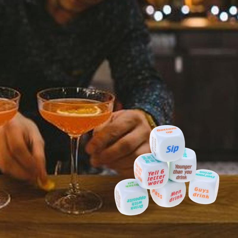 6 Pieces 25mm Bars Pubs Wedding Party Favors Games Gambling Drink Decider Dices