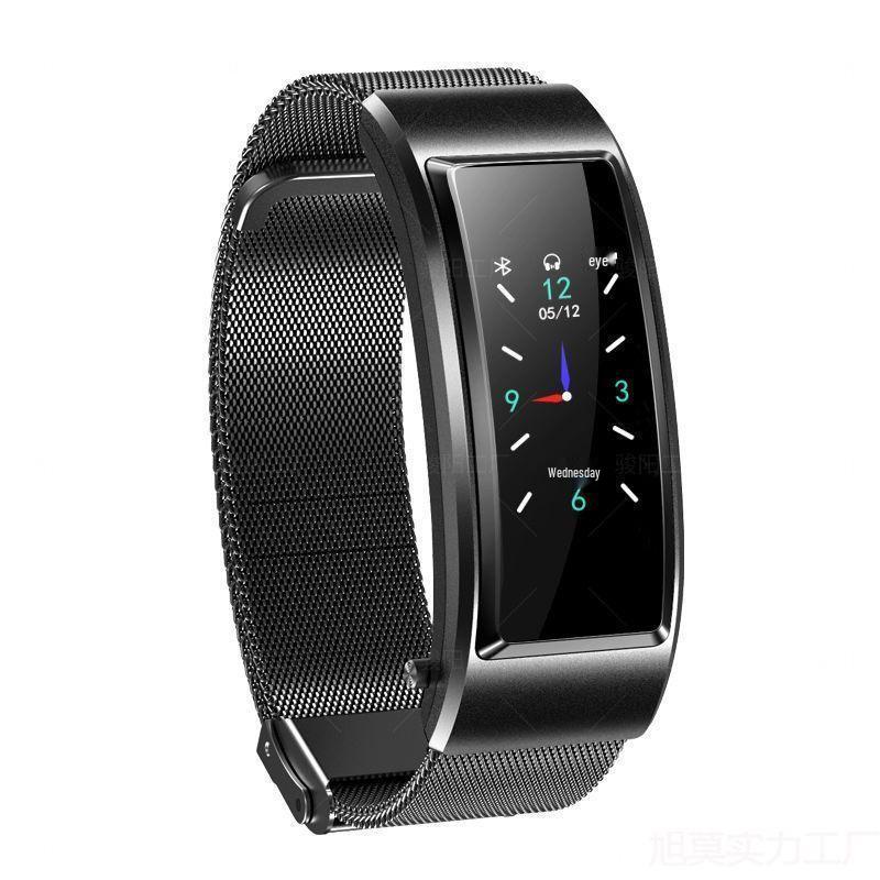 Smart Sports Bracelet: Heart Rate & Blood Oxygen Monitor with Bluetooth Earphones for Men & Women