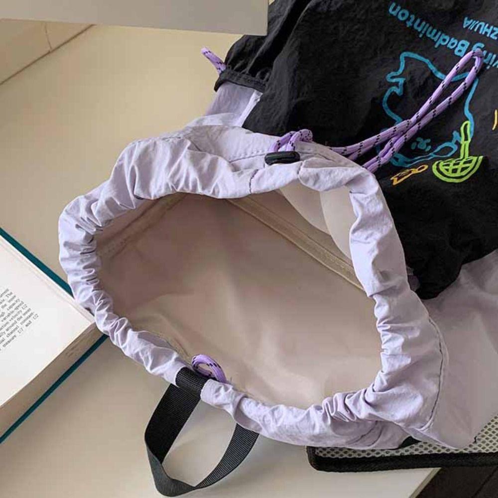 Large Capacity Fitness Shoulder Bag Cartoon Puppy Drawstring Fitness Bag  Women