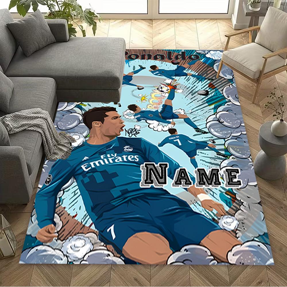 Ronaldo Comic Poster Customize Your Name Carpet Suitable for Study room Hallway Decorate room Game Room Antislip Carpet Decorate Offices