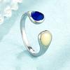 Simple Retro Personalized Epoxy Ring, Fashionable Open Ring Does Not Fade Titanium Steel Women's Jewelry