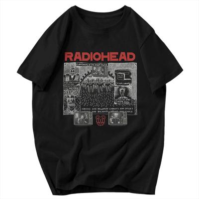 T-shirt Homme Tout à sa Place Radio Rock Bandeau Vintage Été Y2K Graphique Col Rond Vêtements Unisexe T-shirts