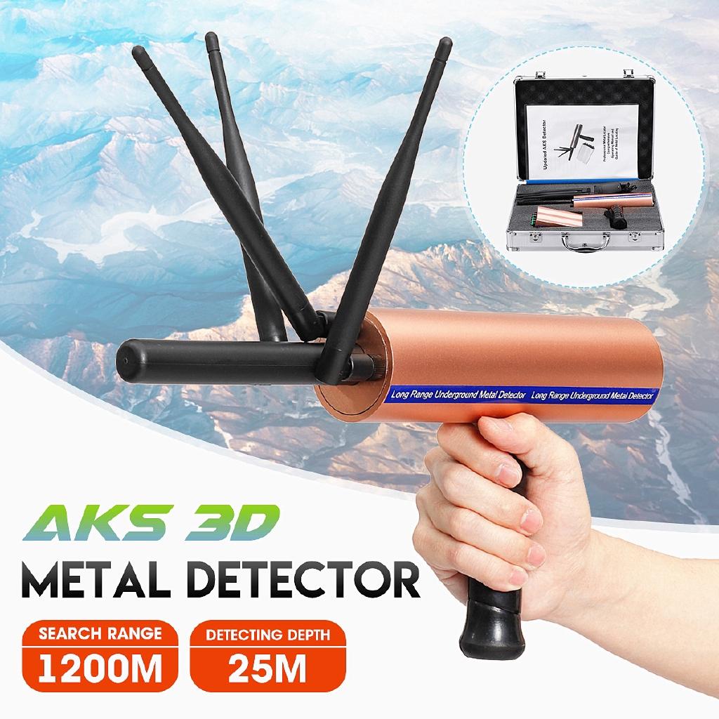 12V 1000~1600mAh AKS 3D Detective Metal Detector Underground 3 Antenna Long Range Gold Diamond Treasure Hunter Seeker Portable Detector