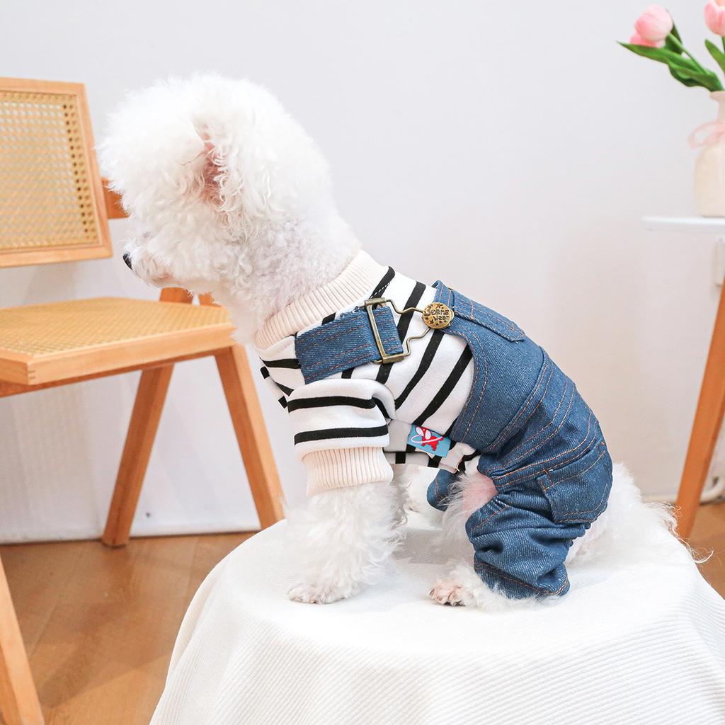 Pet circle pet clothes dog cat clothing clothing striped classic jeans