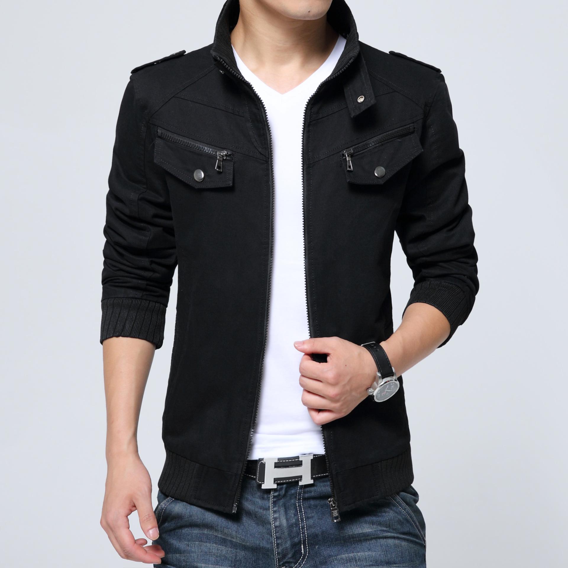 

Повседневная куртка мужская осенне-зимняя мужская корейская версия тонкая модная куртка с воротником-стойкой из стираного хлопка мужское пальто одежда 4XL