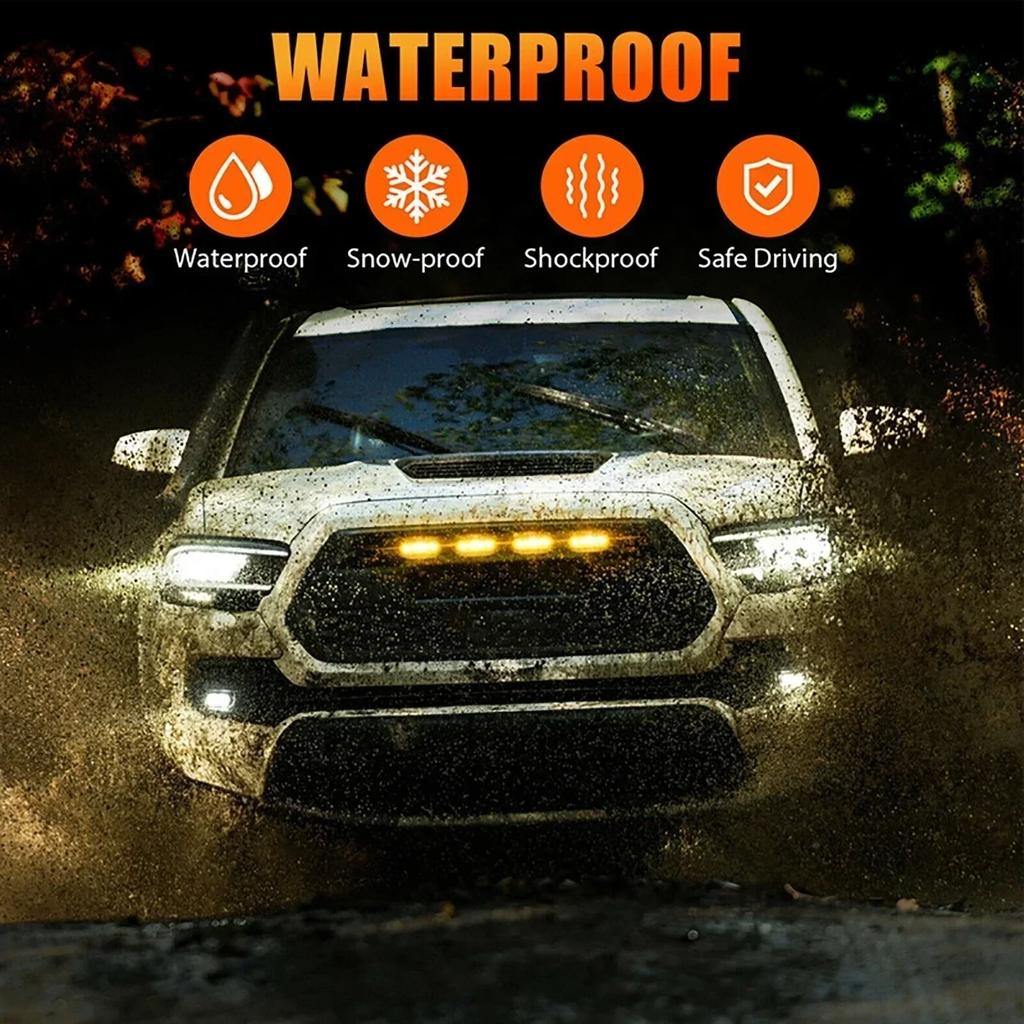 Automotive Grille Small Yellow Light Off-road Vehicle Sedan Universal Daytime Running Light LED Driving Light Warning Light