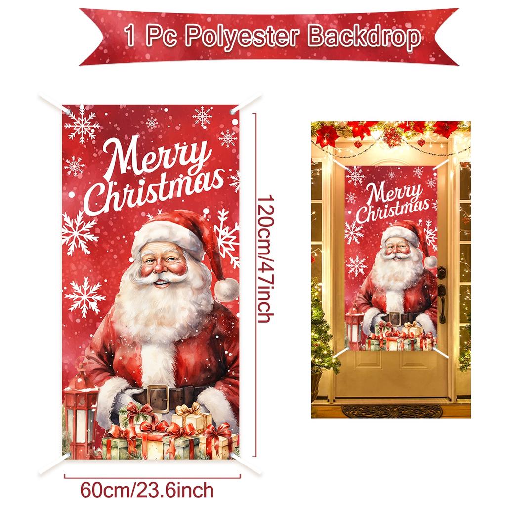Christmas Santa Claus Flag Navidad Natal Noel Tree Door Hanging Flag Banner Christmas Decorations For Home 2025 New Year 2025