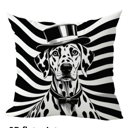 1pc Dalmatian Dog Print Throw Pillow Covers, Retro Black White Spotted Dog Cushion Cases for Home Decor
