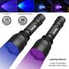 LED Flashlight Hunting UV 395NM/Blue Light Torch Professional Tactical Night Scout Light Set Fish Light USB Rechargeable Torch