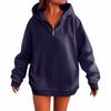 Women's Fashion Casual Long Sleeve Solid Color Hooded Sweatshirt Tops