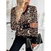 Women's Fashion Casual Spring Autumn Print Long Sleeve V-Neck Blouses & Shirts