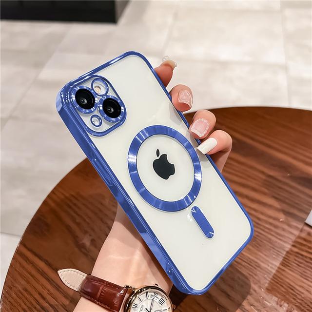 

Модный магнитный чехол для Magsafe для Iphone 11 13 12 14 Pro Max IP 14 Plus, прозрачный мягкий силиконовый чехол для беспроводной зарядки For iPhone 14 Pro