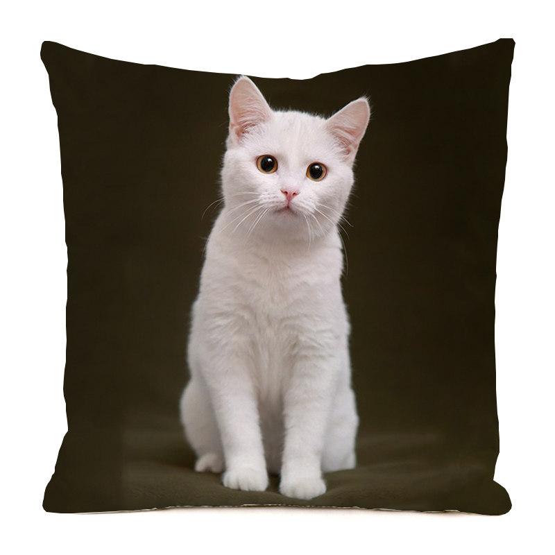 The cute cats from Northern Europe Digital printing short plush pillow covers for car sofa office cushion cover home goods