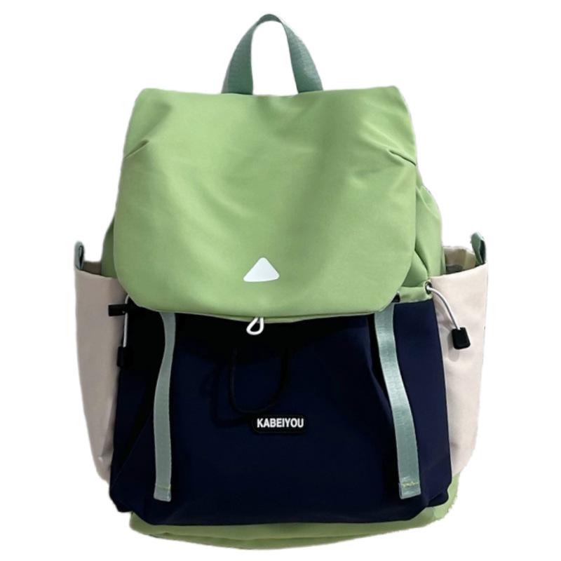 Fresh and sweet contrasting color girl bag, new light, high-value and large-capacity backpack for junior high school students