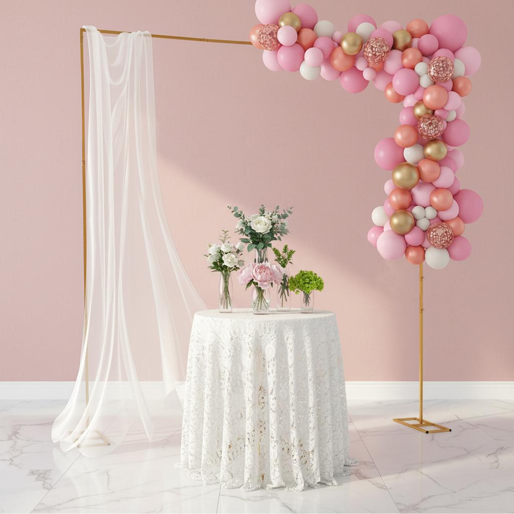 Grape Arch, Adjustable Height, 9.8ft Square Metal Wedding Arch, DIY Decoration for Anniversaries, Graduations, Birthday Parties