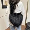 Women Fluffy Shoulder Bag Commuting Shopping Outdoor Travel Crossbody Bags Fashion Portable Female Heart Tote