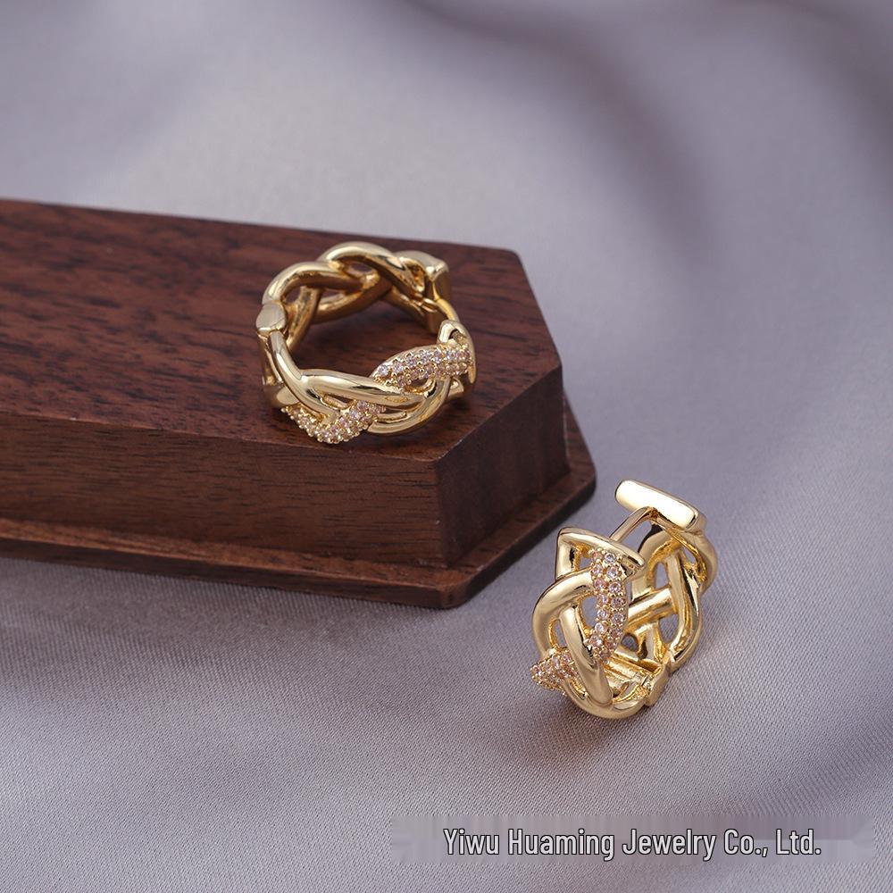 French Light Luxury Zircon Diamond Stud Earrings - Versatile & Trendy Styles