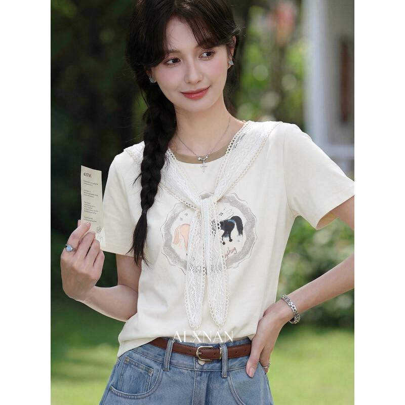 Lu Xiangnan  Cloud Horse  Women s Short Sleeve T-shirt L