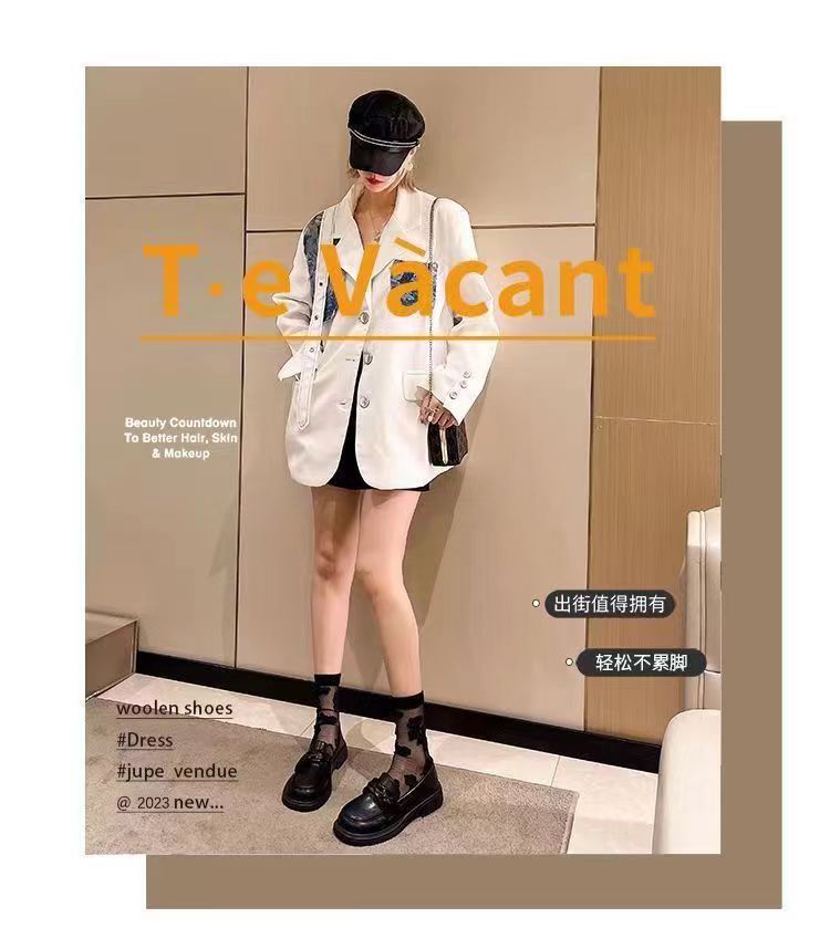 White Loafers Women's Platform 2025 New Autumn Shoes British Style Small Leather Shoes Flat Single Shoes Large Size Women's Shoes