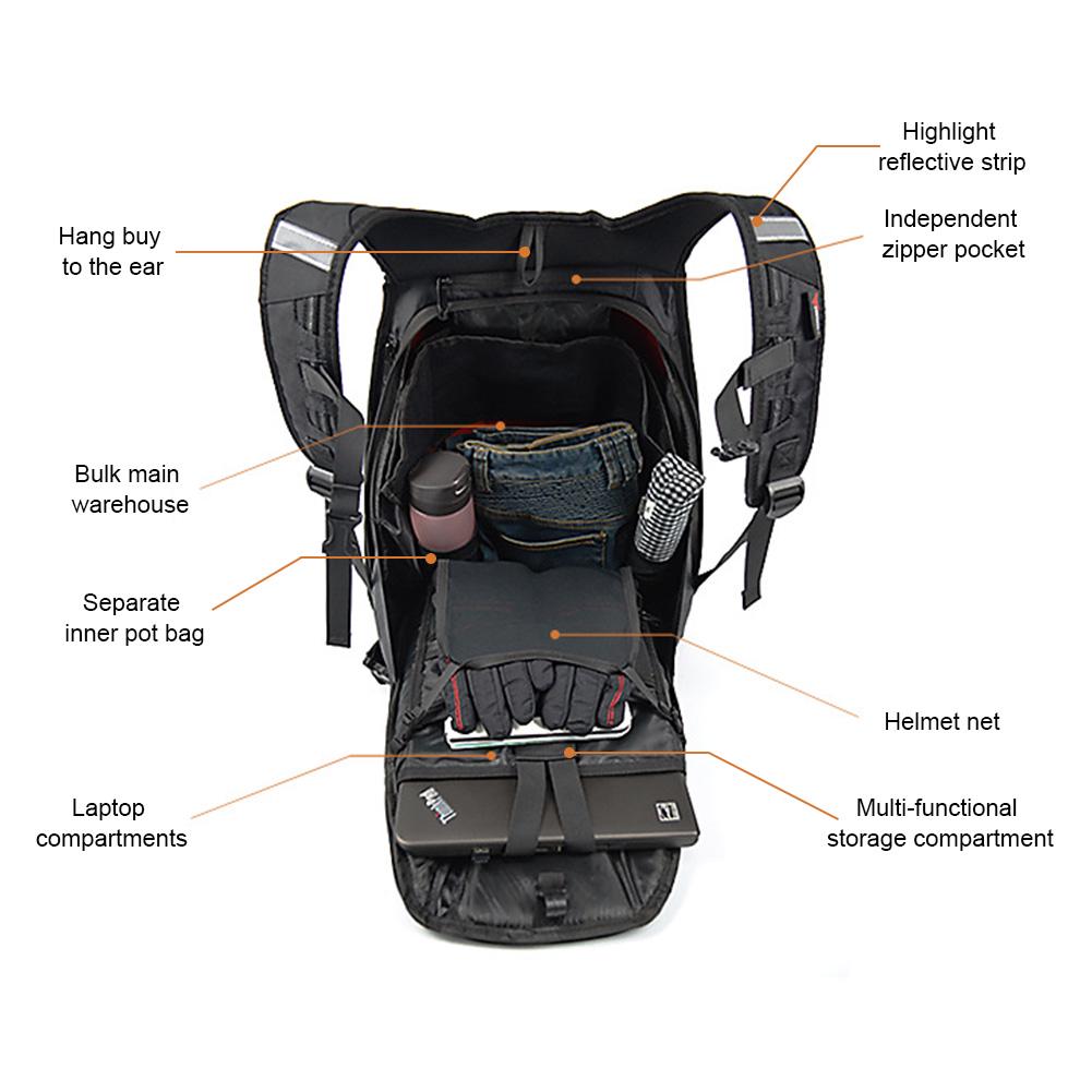 ZAINO IN FIBRA DI CARBONIO MOTO ZAINO MC ZAINO RIDER MOTO MULTIFUNZIONE IMPERMEABILE DURO Shell Kawasaki tartaruga Borsa blu