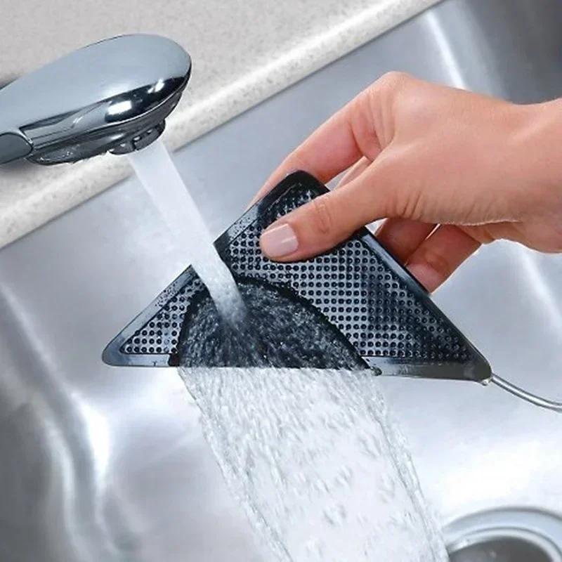 4Pcs Set Triangle Washable Rug Gripper Anti-Slip Reusable Rubber Mat Non Slip Patch Tape For Tile Floors Carpets Corners Pad