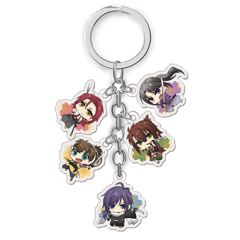 Набор акриловых брелоков из аниме Hakuoki: 5 милых прозрачных украшений 27mm