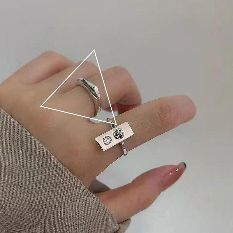 Chic Geometric Korean Style Adjustable Open Ring For Women Elegant Fashion Accessory J2046
