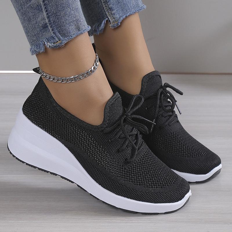 Breathable Mesh Wedge Sneakers for Women Comfortable Soft Sole Non Slip Walking Shoes Woman 2025 Fashion Slip On Casual Sneakers