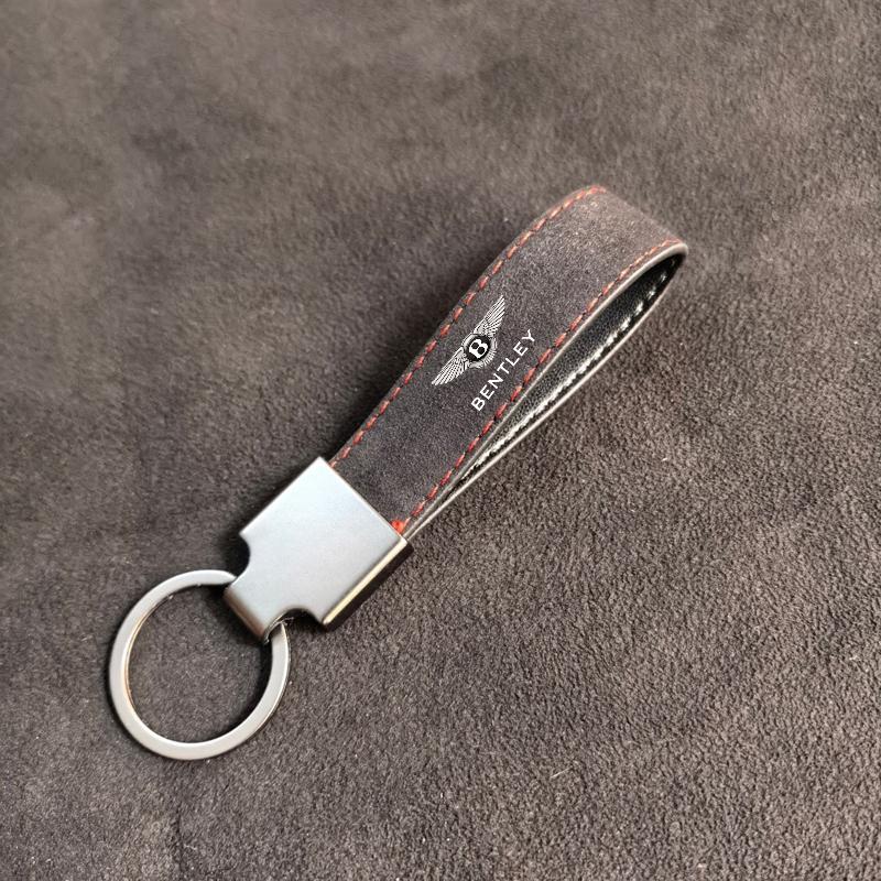Universal Deluxe Suede Leather Car Keychain Keyring Keychain For Bentley Continental GT MULLINER Bentayga Flying Hurtling Spur