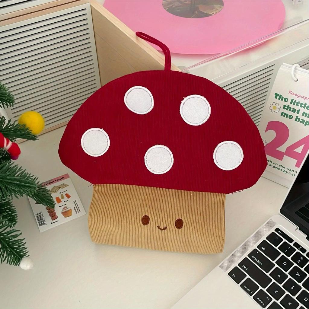 1pc Creative Cloth Mushroom Tissue Box Cute Decorative Hanging Tissue Bag Wall Mounted Napkin Container Living Room