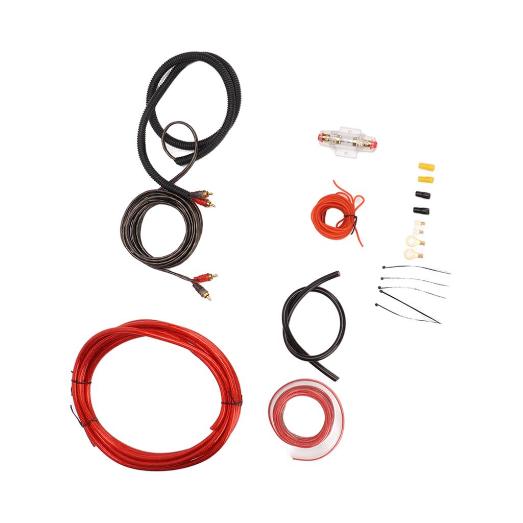 4 Gauge Car Audio Cable Amp Wiring Kit Amplifier Installation Wiring Kit for Subwoofer Speaker