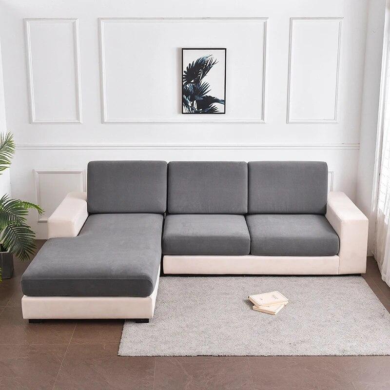 1PC Elastic Sofa Seat  Cushion Cover Living Room Sofa Slipcover For Pet Kids L-shaped Combination Chaise Removable Home Decor