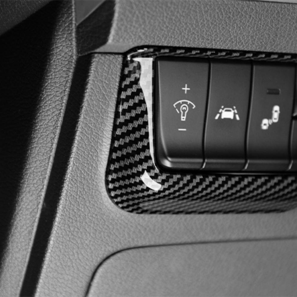 1*Automobiles Interior Accessory For Kia Stinger 2018-2023 LHD/RHD ABS Headlight Adjustment Switch Panel Frame Protective Cover