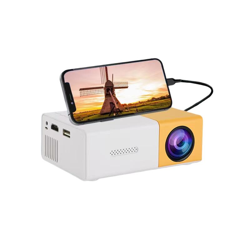 Portable YG300 Mini Projector with Wired Screen Mirroring