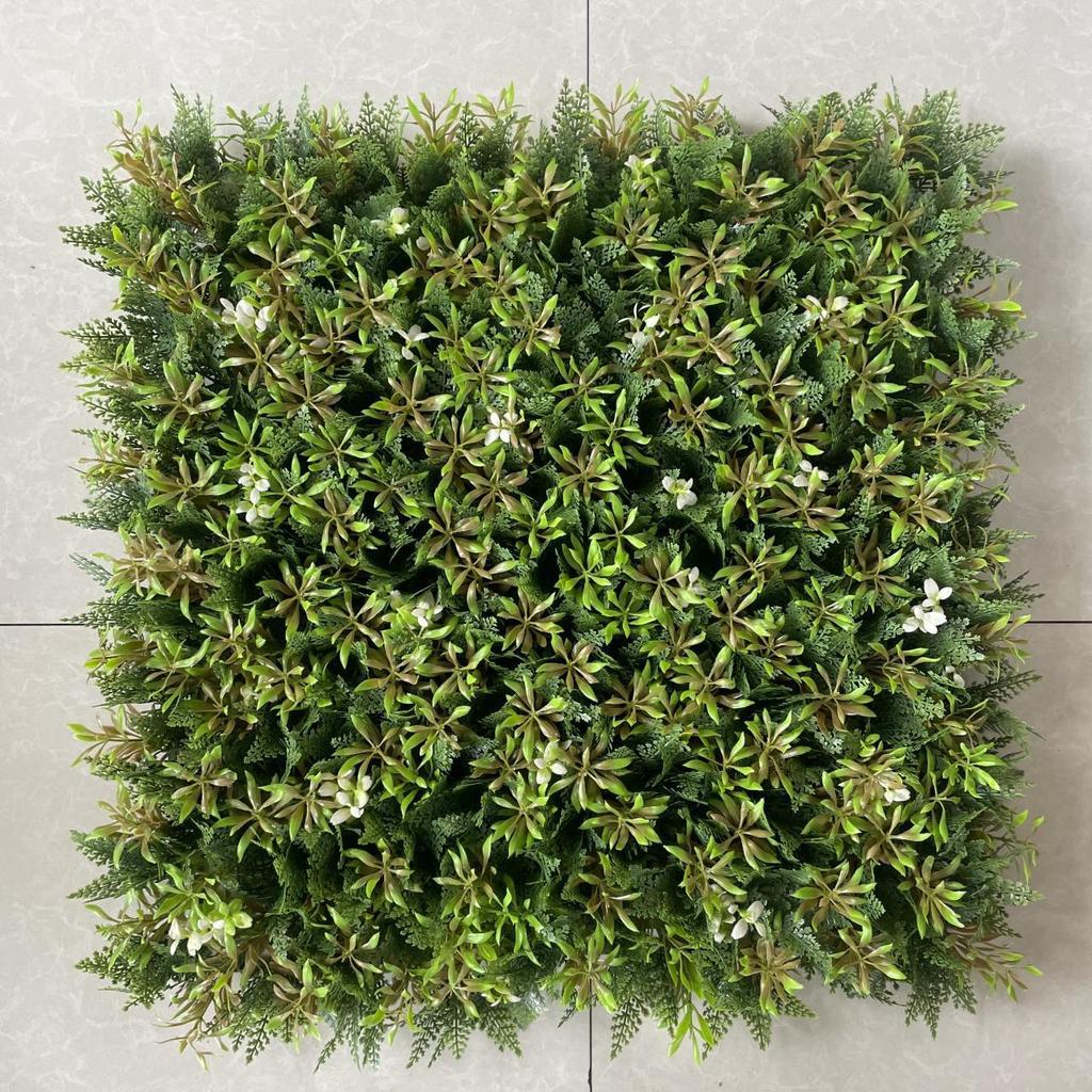 50×50cm Artificial Green Plant Wall - Plastic Vertical Garden, Fake Flower Wall, Synthetic Turf Background