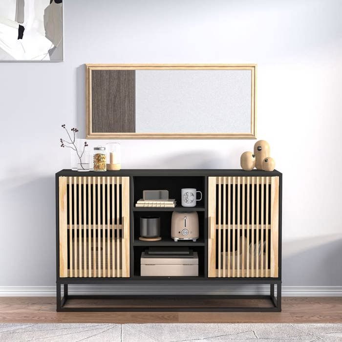 VidaXL Black Buffet 105x30x65 Cm Engineered Wood, Cabinet, Side Cabinet, Storage Cabinet, Cabinets, Cupboard, 352119