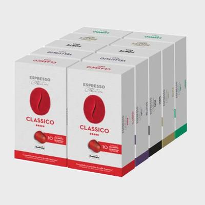 [Nespresso Compatible by Capitali] Aluminum Capsule Coffee 10 Packs (100 Capsules)