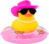 Car Rubber Duck Dashboard Yellow Duck Decoration For Car Dashboard Decorations Duck Toy With Swim Ring