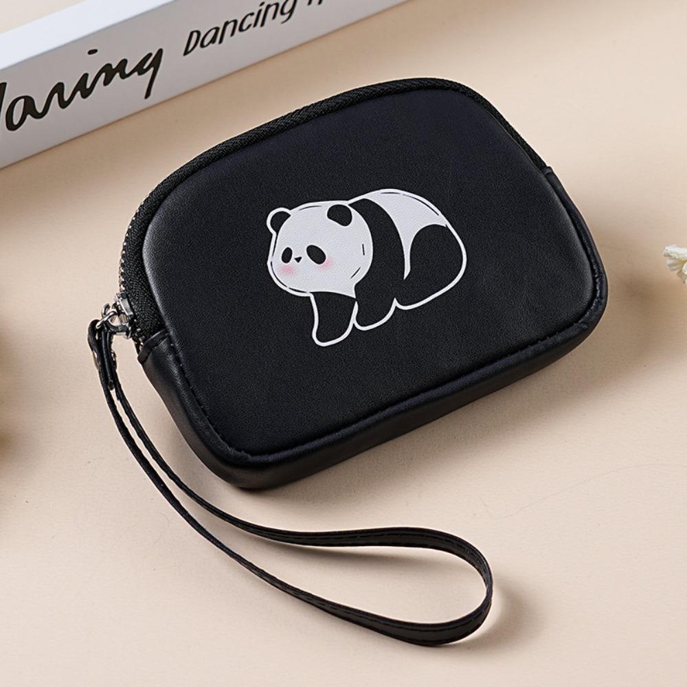 Fashion Cartoon Panda Coin Purse PU Leather Portable Clutch Bag Lipstick Storage Bag