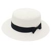 Straw Hat Female Visor Bow Flat Top French Beach Hat Mom Hat Cool Hat Ins Wind