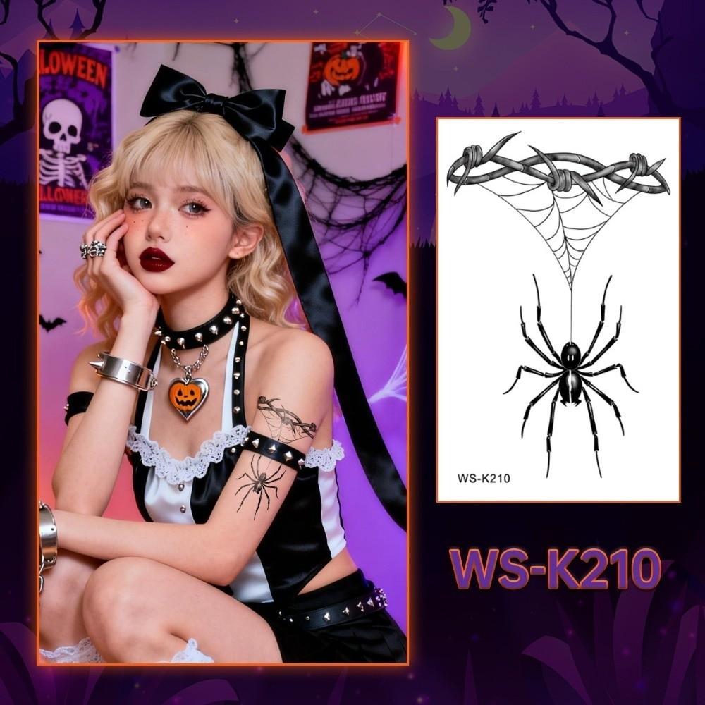Waterproof Spider Tattoo Realistic Halloween Face Tattoo Body Art Body Tattoo Stickers Face Makeup