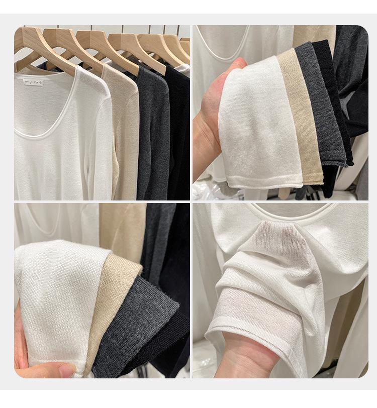 Sheer Loose Knit Long-Sleeve Sweater for Women - Autumn Style Sunscreen Blouse