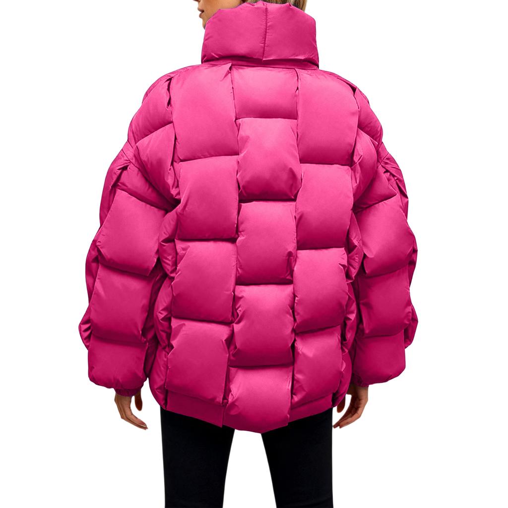 Dame Løs Komfortabel Casual Moteabel Ståkrage Ensfarget Langermet Dunjakke