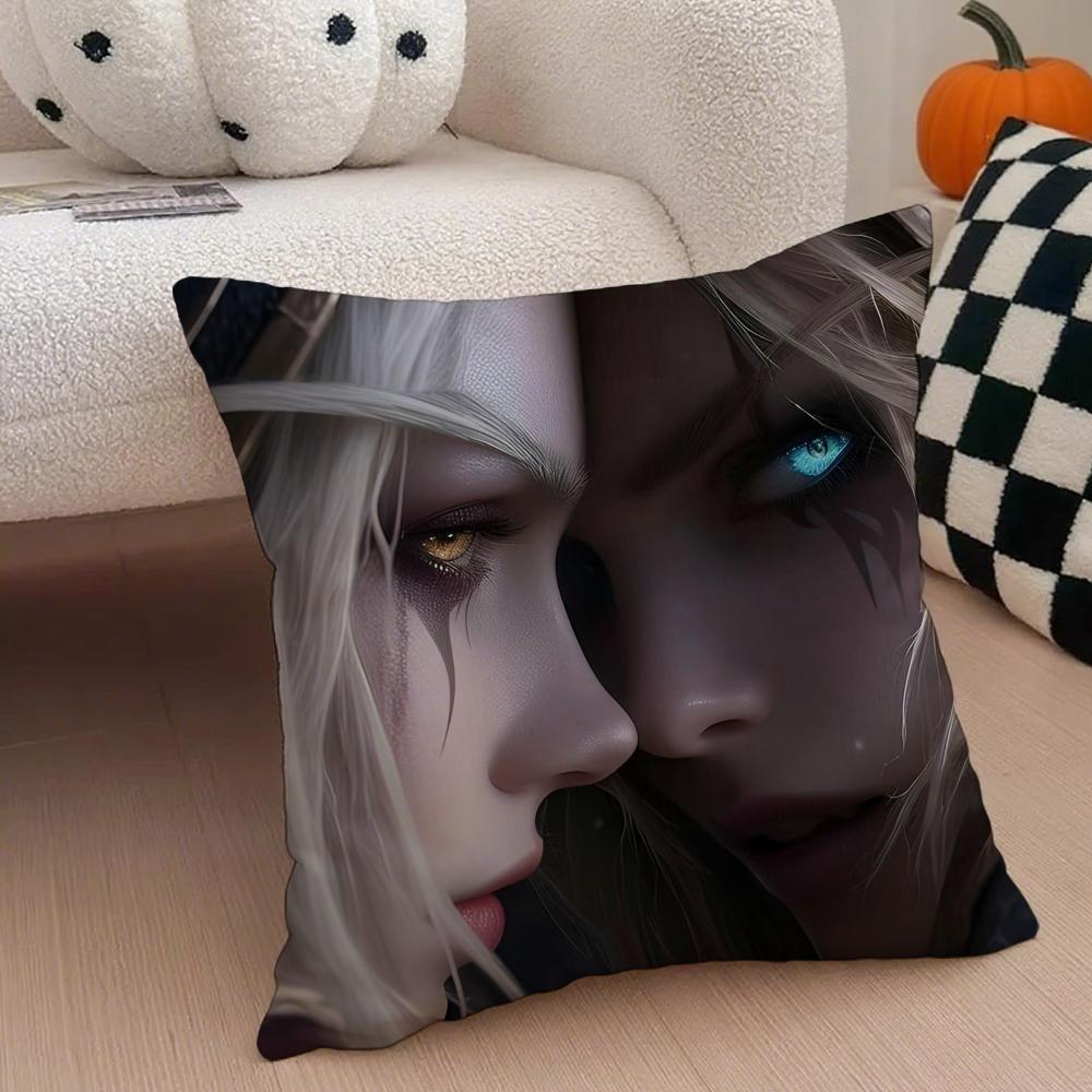Game Epic WWorld of WWarcraft Cushion Cover Throw Pillow Cover Hidden Button Durable Polyester Chair Cushion