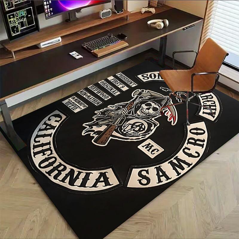 

1pc Sons of Anarchy MC Carpet Anti Slip Polyester Floor Mat for office.Bedroom 100cm by 120cm