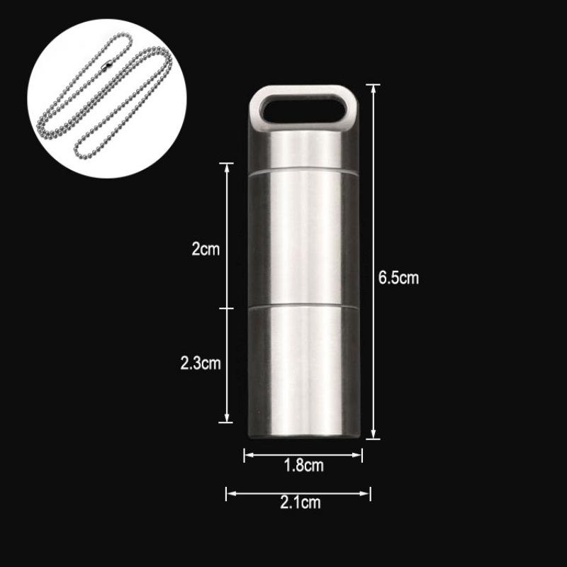Sealed Capsule Mini Titanium Alloy Waterproof Pill Box Travel Storage EDC Tools Camping First Aid Medicine Case