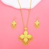 Zinc Zinc Alloy Necklace Earrings Set Ethnic Women Jewelry Suit Fashion Gold Plated Jewelry Set  Wedding