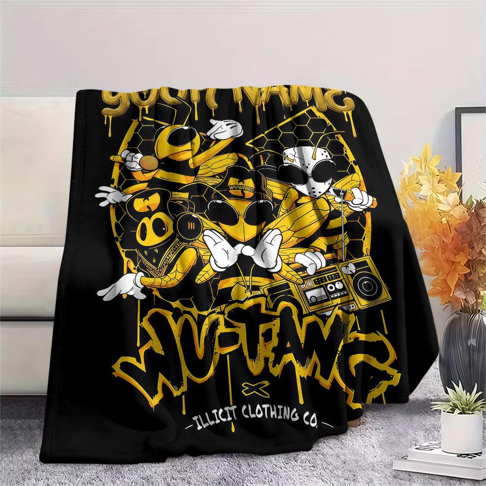 1 Stück Individueller Name Wu-Tang Clan Gemustert Flanelldecke Geeignet für Alle Jahreszeiten für Heimdekoration Wärme und Komfort Geschenke Feiertagsgeschenk -HE230